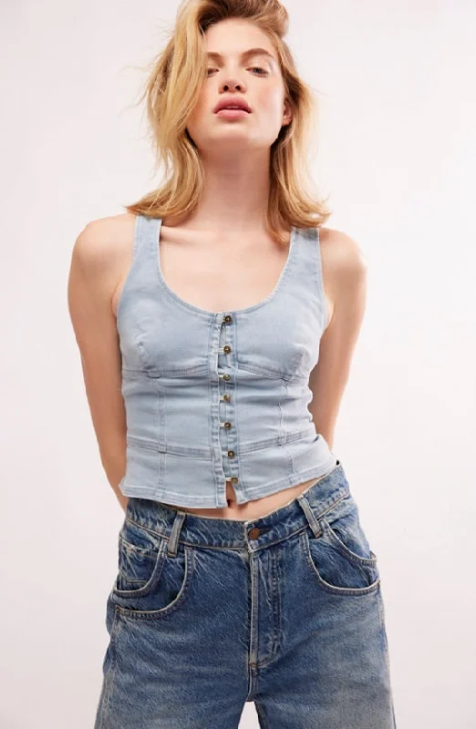 Sally Corset Denim Top