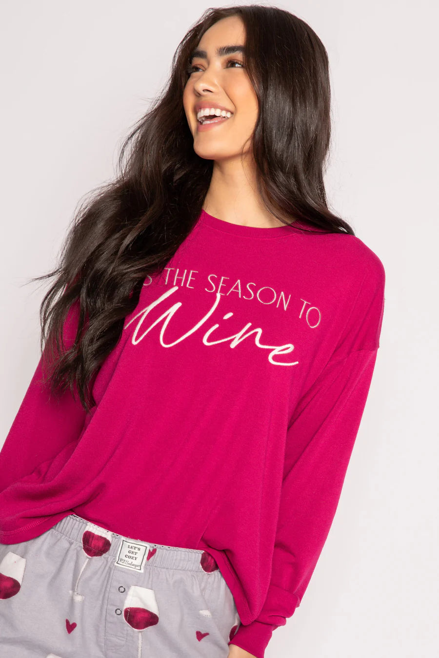 Flannels Long Sleeve Wine Top