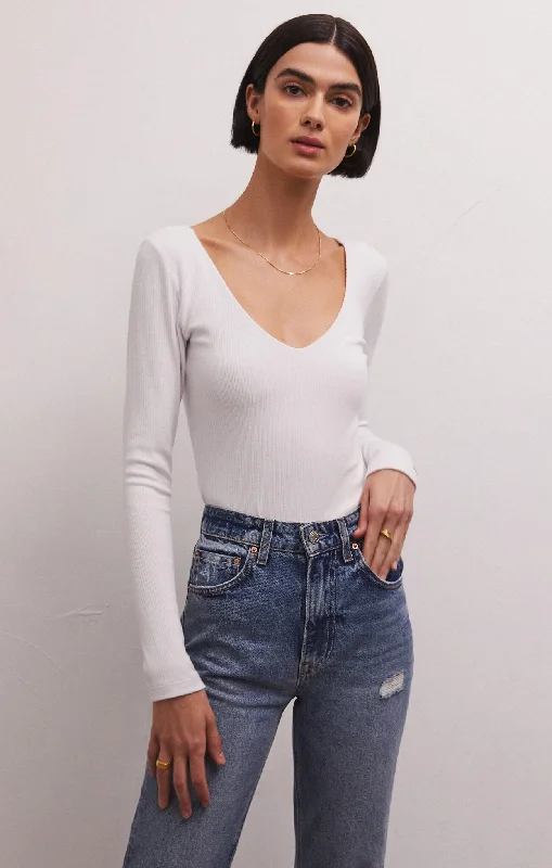 Aden V-Neck Rib Top