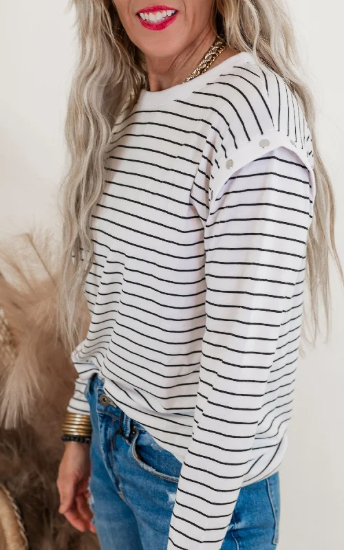 Black & White Stripe Top