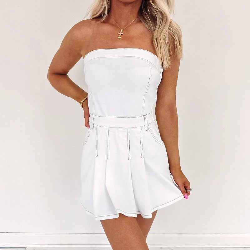 White Denim Mini Dress