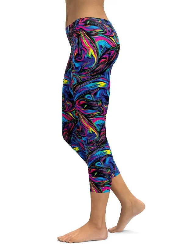 Psychedelic Neon Paint Capris