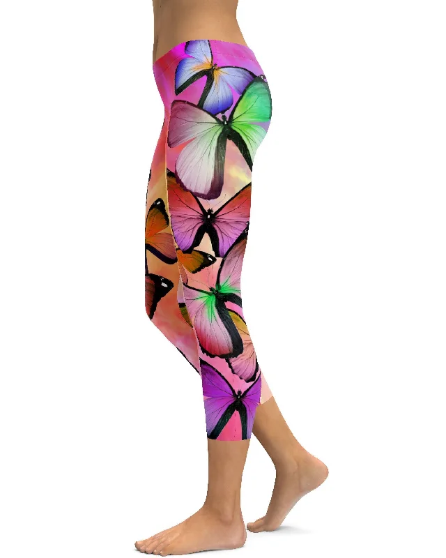 Colorful Butterflies Capris