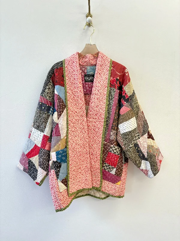 Burgundy, Pink & Blue Heirloom Quilt Coat