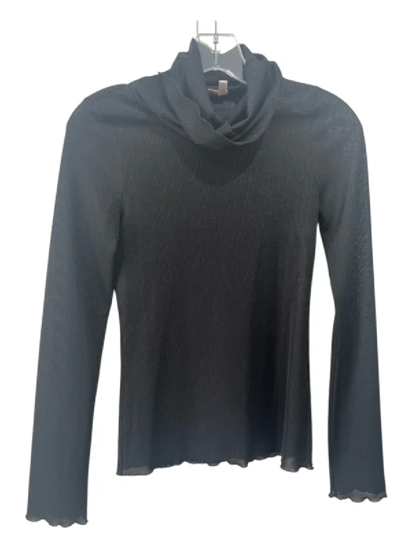 See By Chloe Size S/M Black Missing Material Tag Long Sleeve Ribbed Top