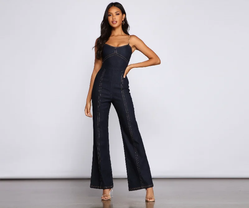 Retro Style Moment Denim Jumpsuit