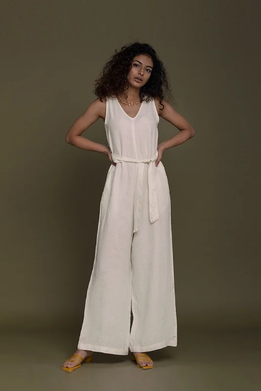 Breakfast in Bed Jumpsuit in Off-white