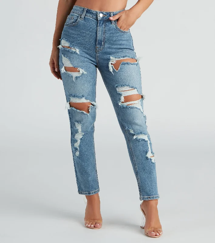 Everyday Edgy Distressed Straight-Leg Jeans