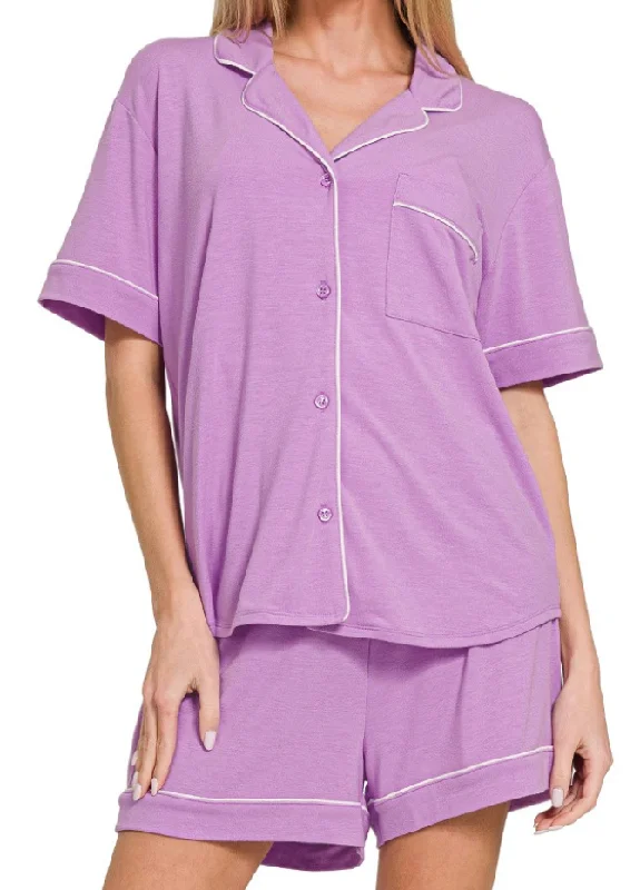 Analee Short Pajama Set - Lavender