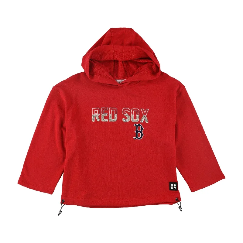 DKNY Womens Boston Red Sox Hoodie Sweatshirt, Red, Small