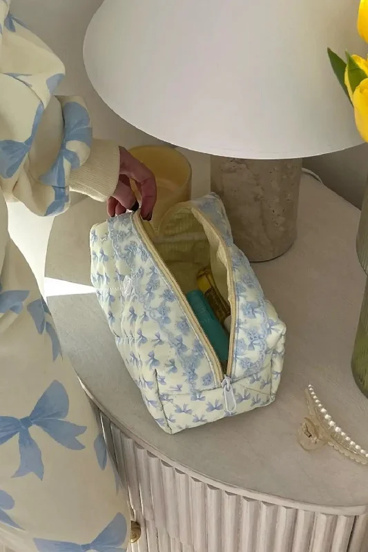 Cosmetic Pouch ~ Blue/Yellow Bow