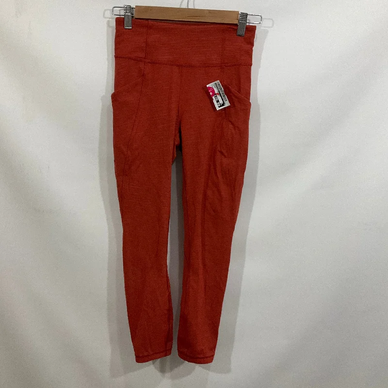 Athletic Leggings By Lululemon In Orange, Size: 4