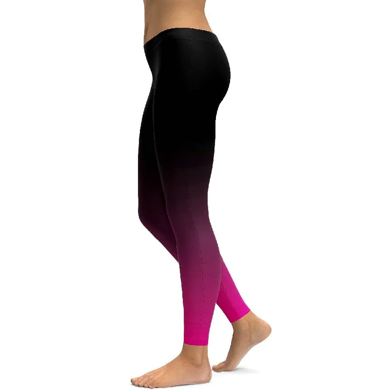 Ombre Black to Pink Leggings