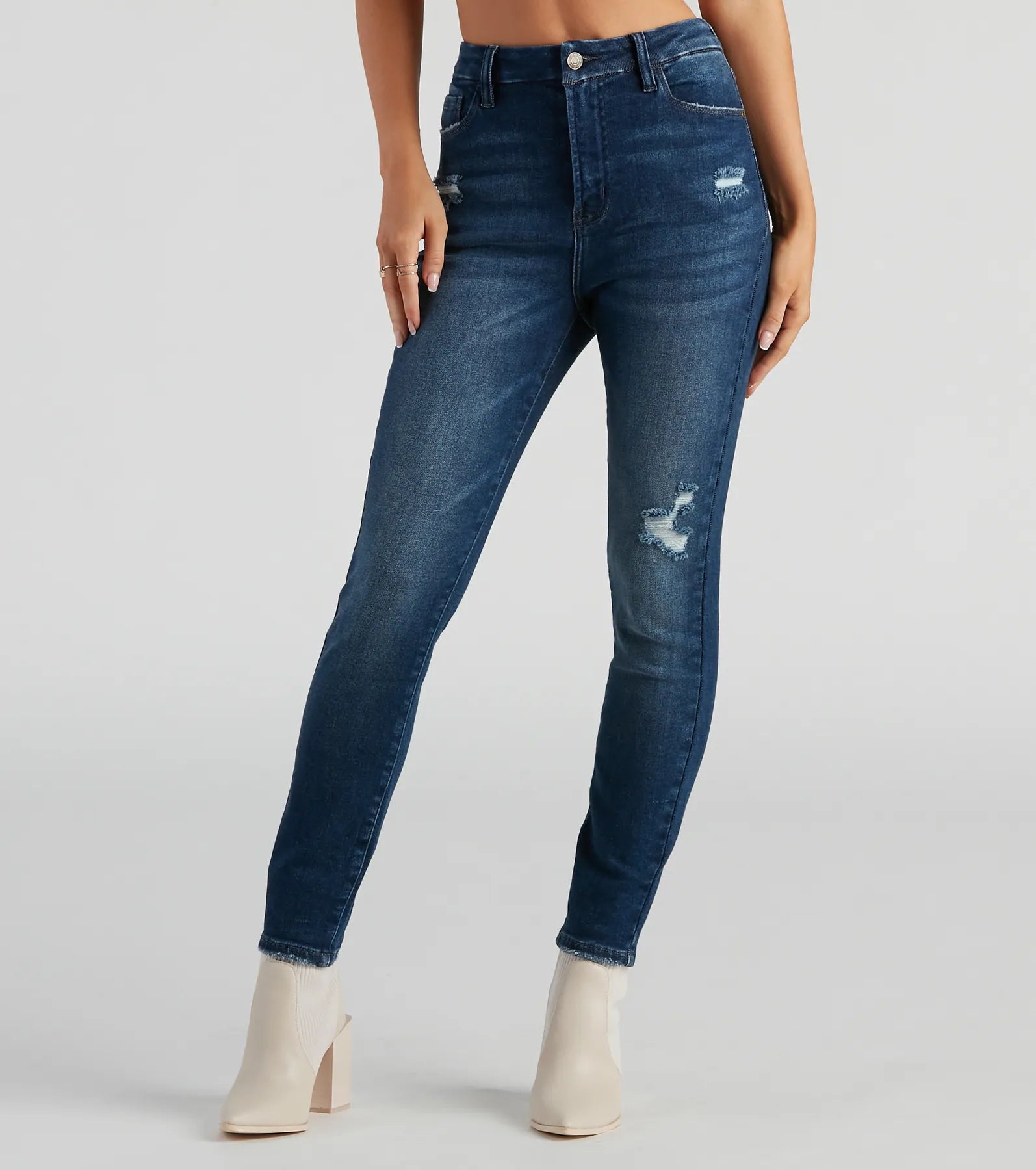 Taylor High-Rise Destructed Skinny Ankle Jeans by Windsor Denim