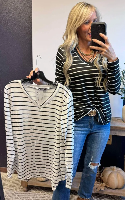 Just Me & My Stripes Long Sleeve Top - Final Sale