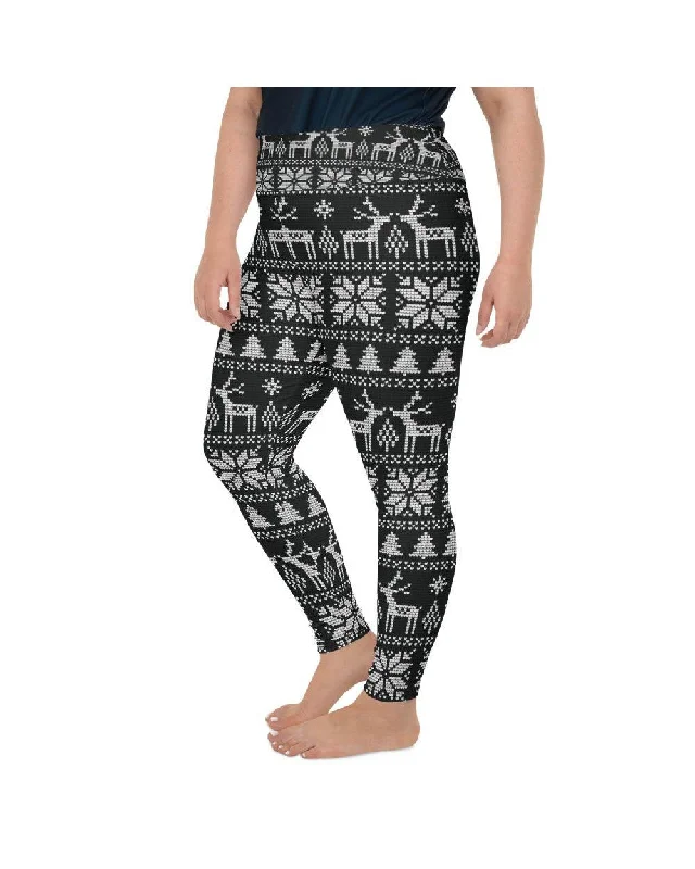 B&W Ugly Christmas Plus Size Leggings