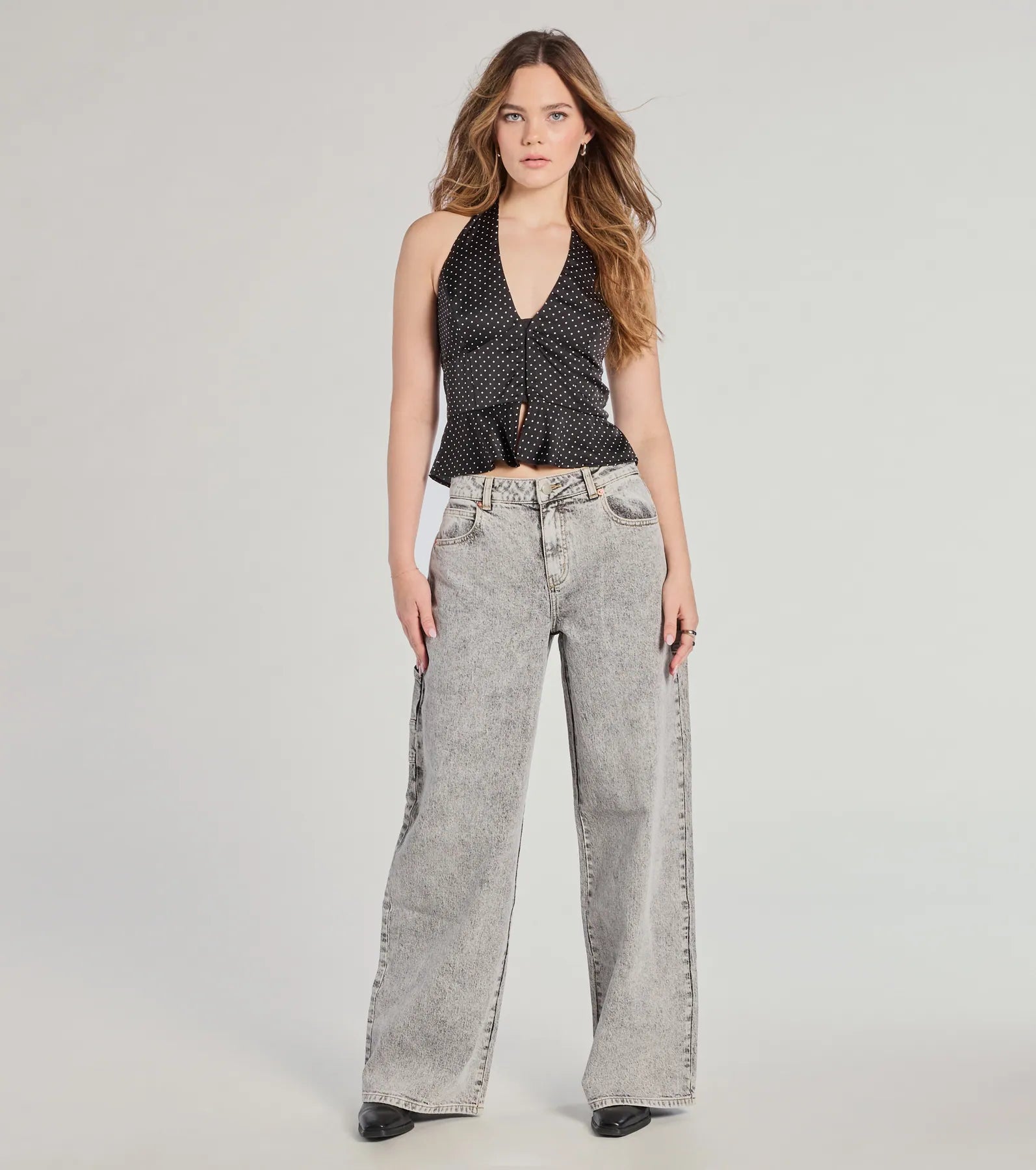 Totally Edgy Mid-Rise Wide-Leg Denim Jeans