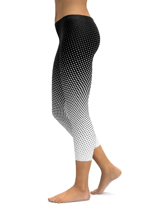 B&W Halftone Capris