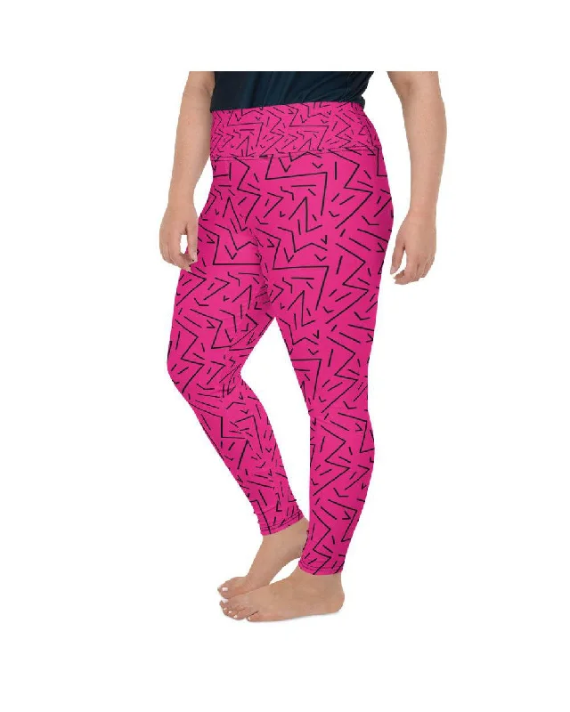 Pink Black Line Plus Size Leggings