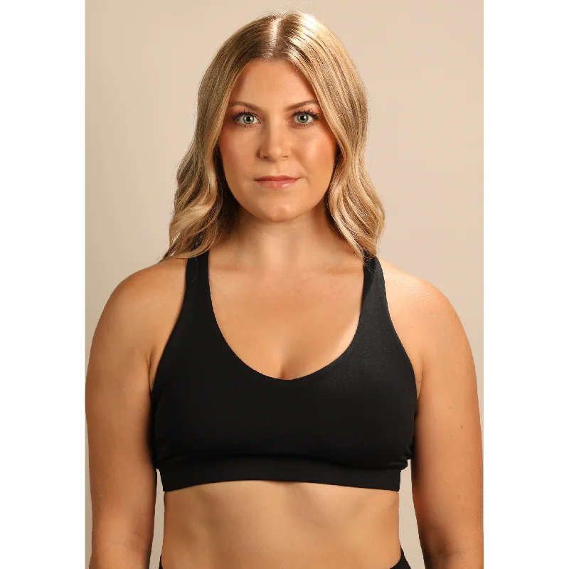 Quoia Be Your Strength Sports Bra In Black