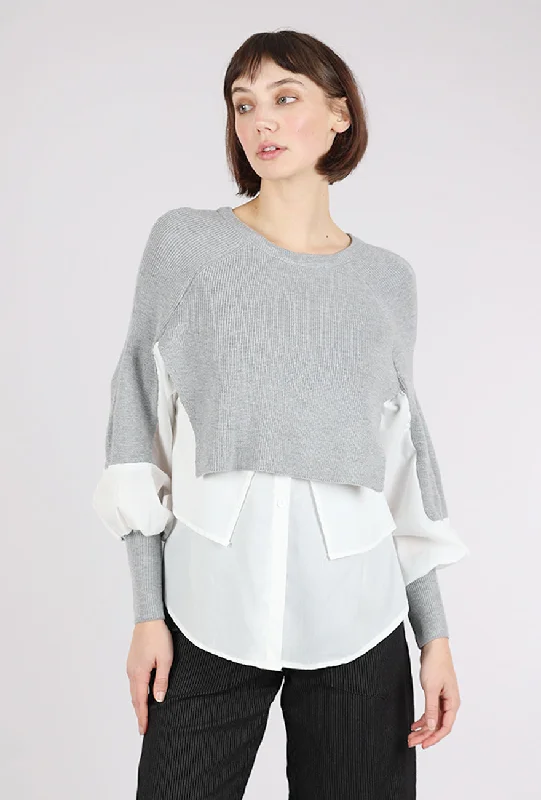 Faux Layer Sweater, Gray