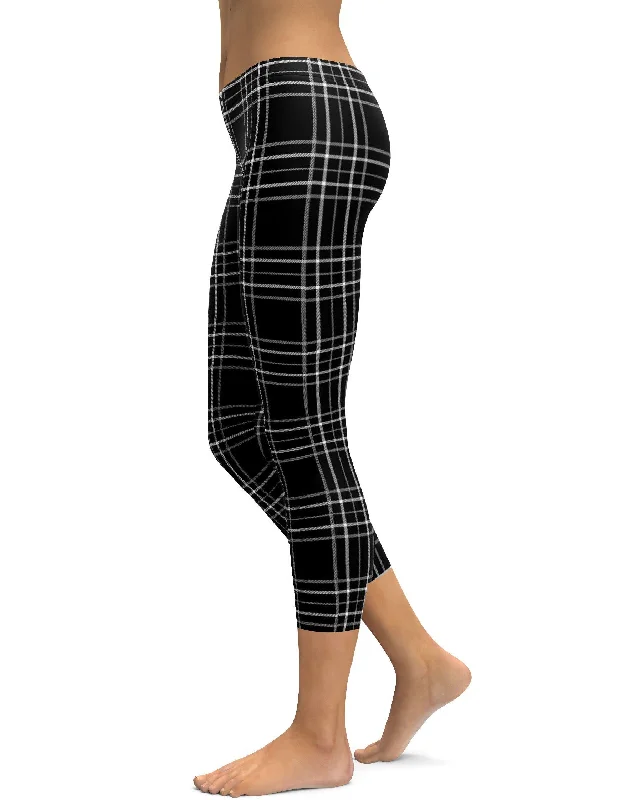 Black & White Tartan Capris