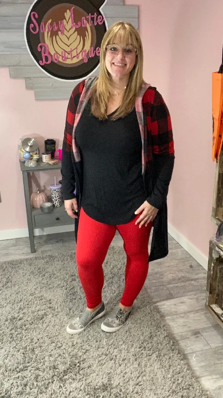 Red Pocket Leggings