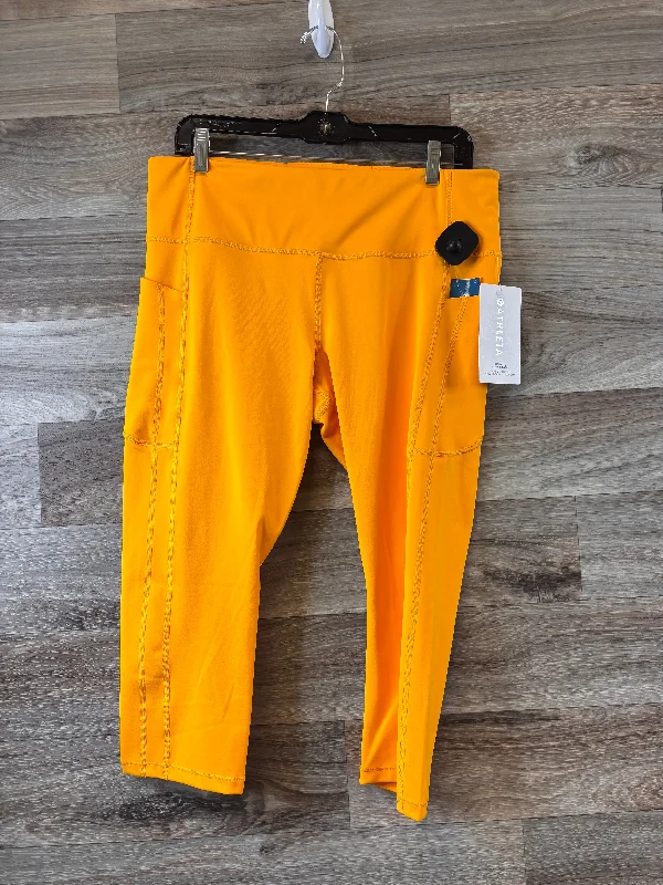 Athletic Leggings Capris By Athleta In Yellow, Size: Xl