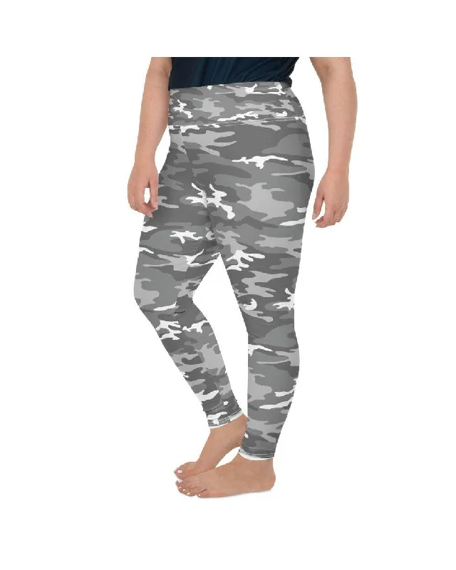 Light Grey Camo Plus Size Leggings