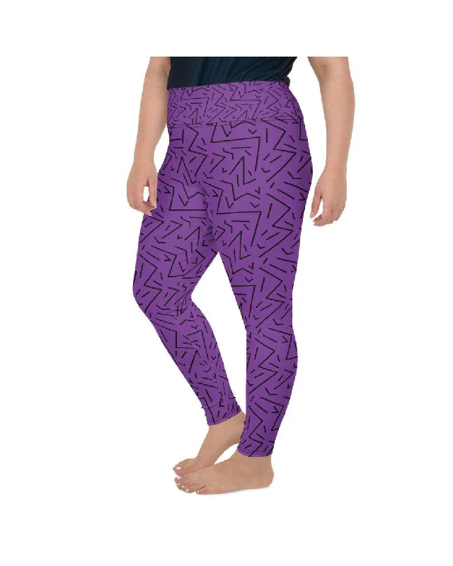 Purple Black Line Plus Size Leggings