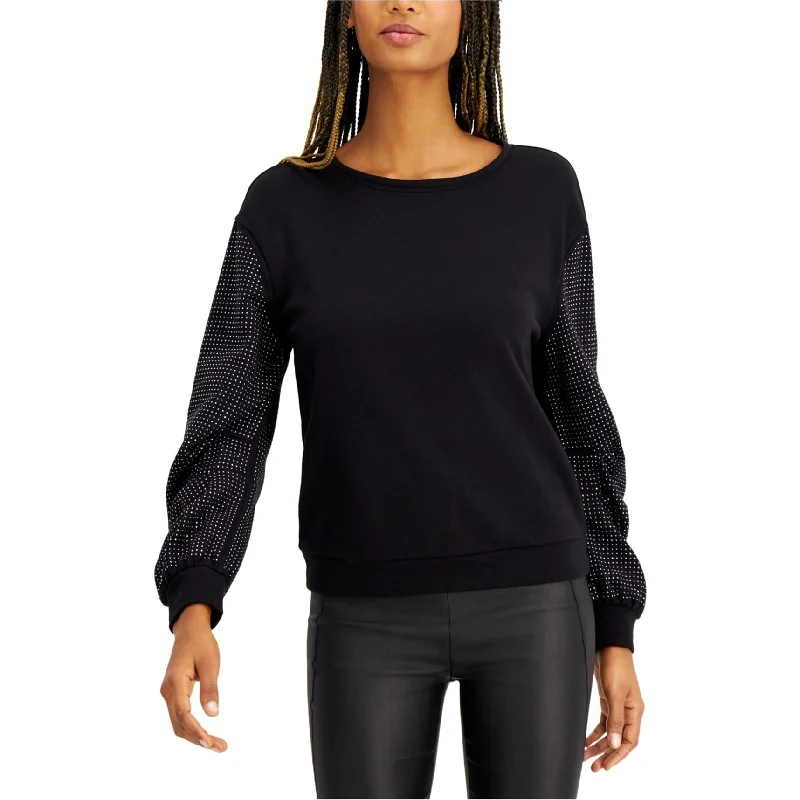 I-N-C Womens Embellished-Sleeve Sweatshirt