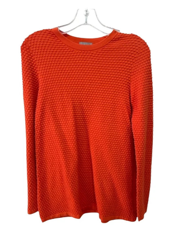 COS Size XS Orange Cotton Textured Long Sleeve Top