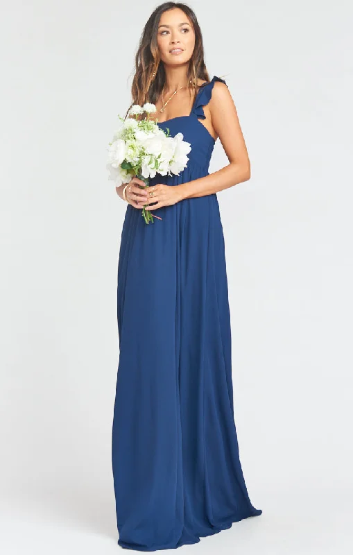 June Maxi Dress ~ Rich Navy Crisp