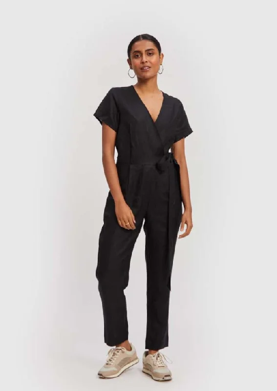 Cropped Wrap Jumpsuit