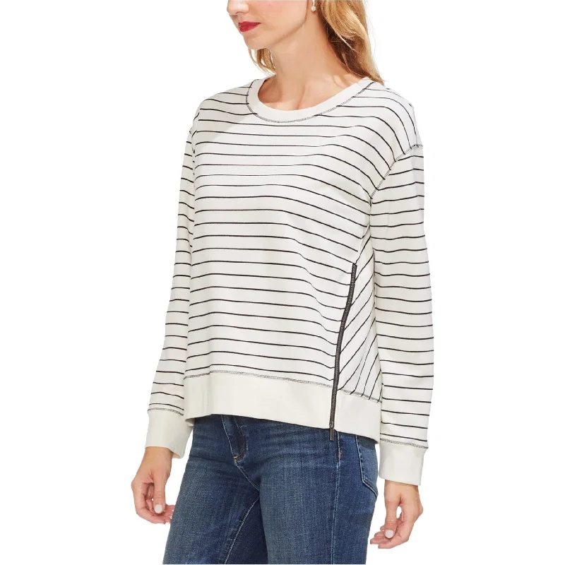 Vince Camuto Womens Zipper Trim Sweatshirt, White, Large