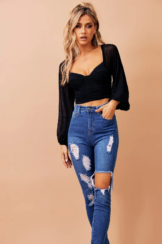 Charmed Crop Top - Black