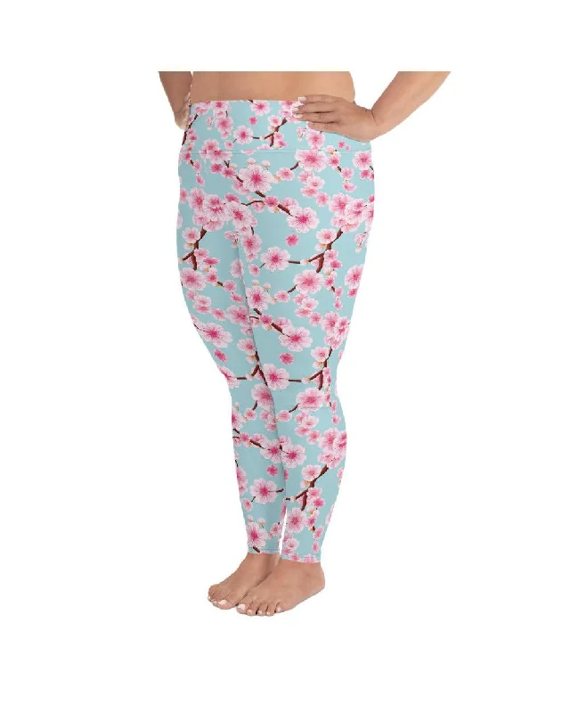 Japanese Cherry Blossom Plus Size Leggings