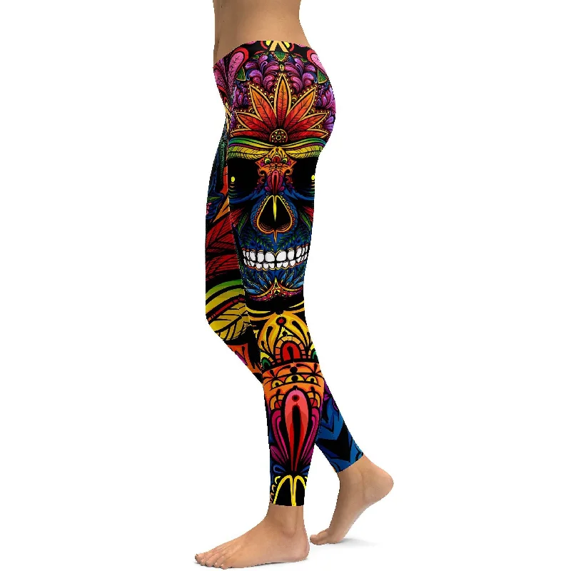 EDM - Rainbow Rave Skull Leggings