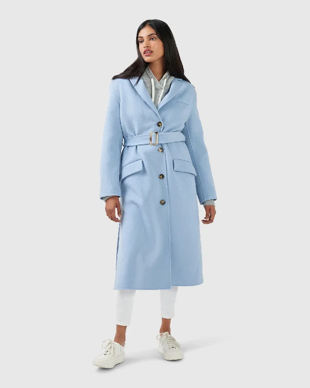 Skylight Longline Coat - Sky Blue