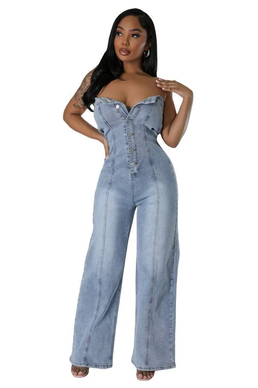 WOMEN FASHION DENIM JUMPSUIT