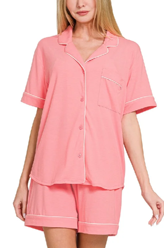 Analee Short Pajama Set - Lt Pink