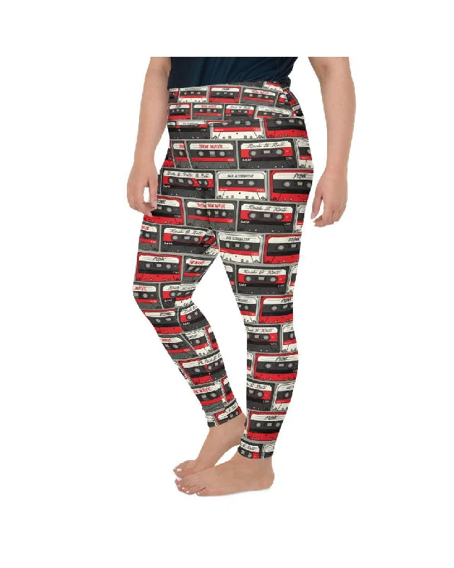 Retro Cassette Tapes Plus Size Leggings