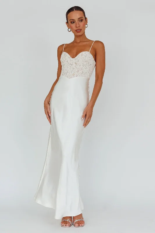 Evening Star Lace Bodice Maxi Dress Ivory