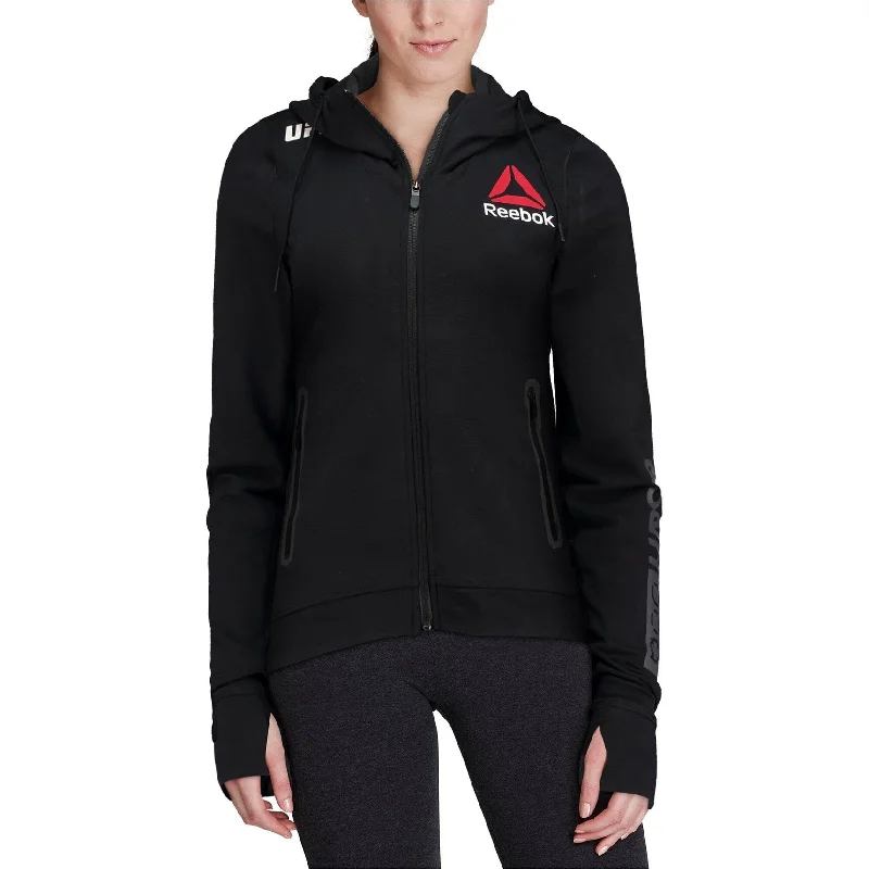 Reebok Womens Walkout Hoodie Sweatshirt, Black, Medium