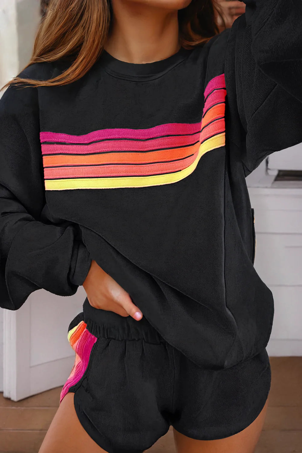 Houston Color Stripe Sweat Set