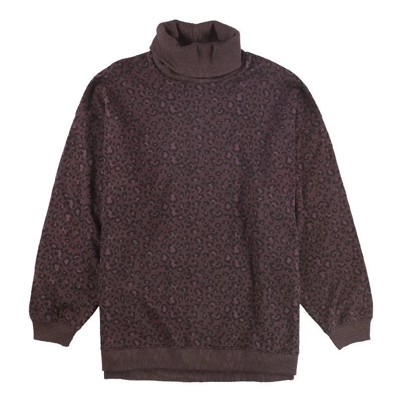 American Eagle Womens Leopard Sweatshirt, Purple, Medium