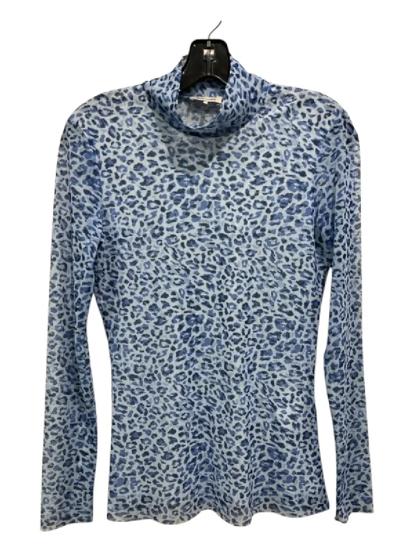 Baum und Pferdgarten Size M Blue Print Polyester Animal Print Turtleneck Top