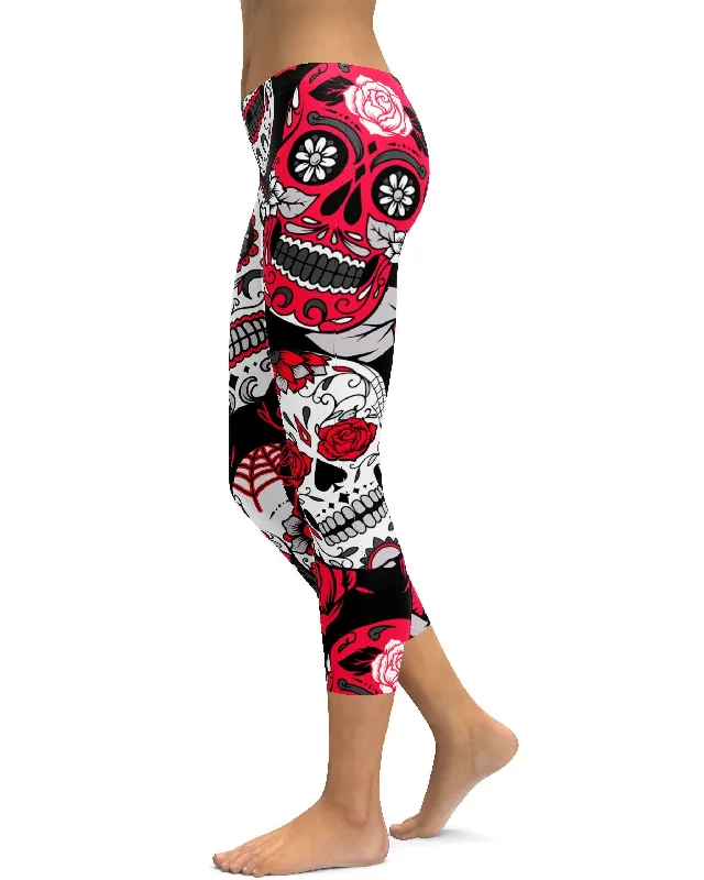 Pink Sugar Skull Capris