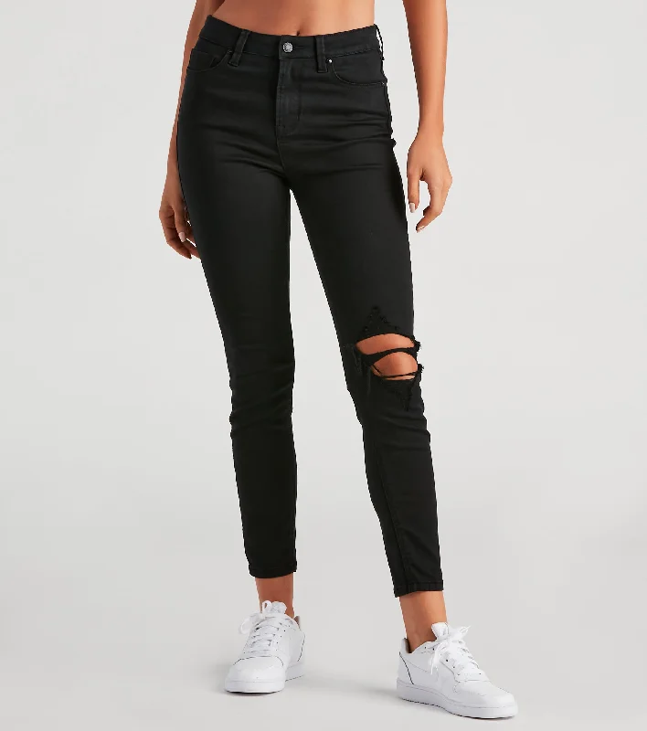 Taylor High-Rise Distressed Skinny Ankle Jeans by Windsor Denim