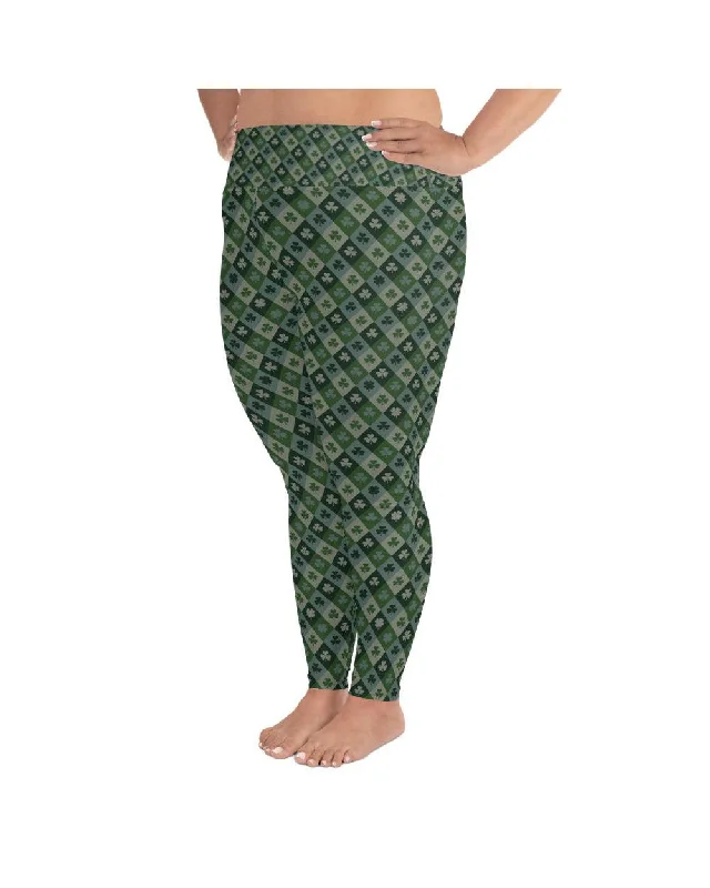 Shamrock Pattern Plus Size Leggings